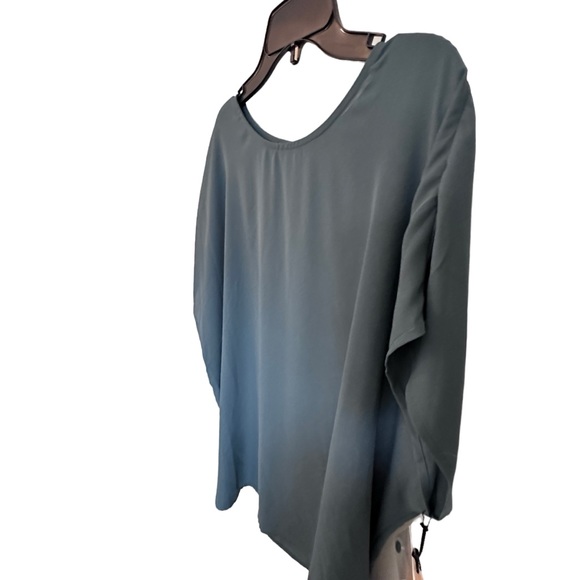 NWT Halogen Creek Cap Sleeve Lightweight Top Blue Slate 2X - Picture 2 of 8